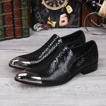 Modni trend Lofo priložnostne čevlji za moške čevlje, usnje snakeskin nizko-razred high-end priložnostih Oxford čevlji