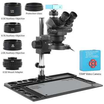 3,5 X-50X 100X Simul-Osrednja Stalno Povečavo Stereo Trinocular Mikroskopom 55MP 48MP 24MP 4K 1080P HDMI USB Video Camere CTV Objektiv