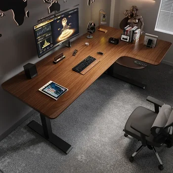 Kotu električno dvižno mizo, kotiček za delovno mizo, L-shaped office, študija, doma iz masivnega lesa računalnik