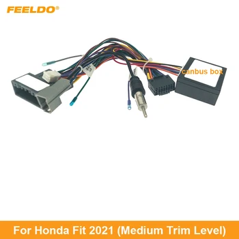 FEELDO Avto Avdio 16PIN CD/DVD-Jev Moč Calbe Adapter Za Honda Fit 2021 Stereo Vtič Napeljava varnostni Pas