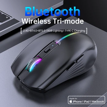 Tip-c za Polnjenje Brezžično miško Bluetooth Miška RGB, USB, Ergonomska Gaming Miška Tiha Miška za Računalnik, Prenosni računalnik Macbook