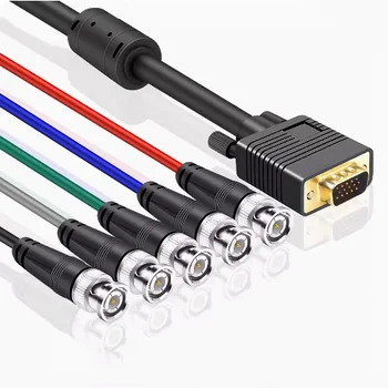 VGA, DVI, da RGBHV Komponentni Kabel 5x BNC Na VGA Port Video Adapter Cable1.5m 3m, 5m in 10m