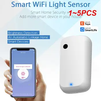 1~5PCS Tuya Wifi Svetlobni Senzor Smart Osvetljenosti Senzor Svetlosti Detektor Osvetljenosti Detektor Inteligentni Nadgradnjo Razsvetljavo