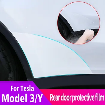 Zadnja Vrata Trikotnik Zaščitno folijo Za Tesla Model 3 Model Y Avto PPF Pregleden Trim Nalepke za Dekoracijo Preuredi Avto Nalepke