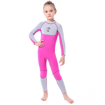 Otroške Neoprenske Wetsuits Enega kosa Dolg Rokav Toplo Kopalke Dekleta 3 MM Potapljanje Kopalke Snorkeling za zaščito pred soncem Meduze Obleko