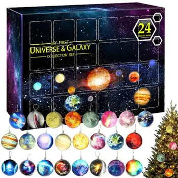 Galaxys Božič 24 Dni, Adventni Koledar Darilo Polje 2023 Novo Leto Odštevanje Planet Univers Božično Drevo Obesek Visi Dekor
