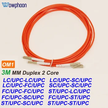 3Meter OM1 Gigabit SC/LC/ST/FC 62.5/125 Multimode Fiber Patchcord 3,0 mm 2 Jedro Duplex Patch Kabel Skakalec Fiber Optic Cable