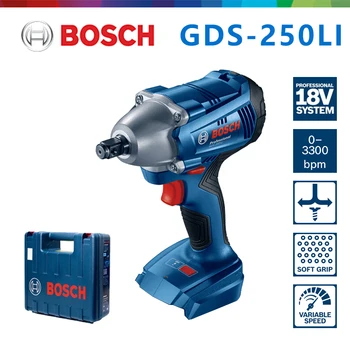 Bosch GDS 250-LI Akumulatorski Udarni Ključ Moment 250N.m Polnilna Litij-Električni Izvijač 1/2 palčni 18V Profesionalno električno Orodje,