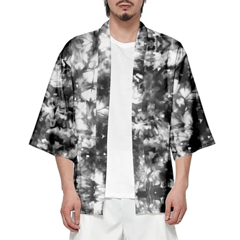 2023 Japonski Kimono za Moške In Ženske Harajuku Tradicionalnih Kimono Tie Dye Tiskanja Plaži Majica Poletni kopalni Plašči 5