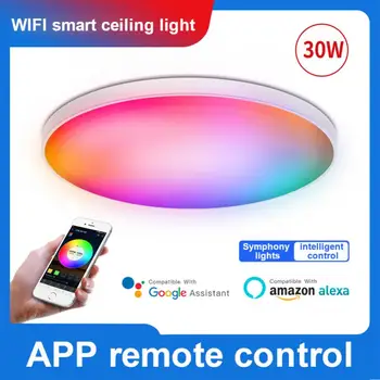 Smart Stropne Luči WiFi+ 30W 48W RGB Lustre LED Luči APLIKACIJO Glasovni Nadzor Lučka Za Alexa Doma Dnevna Soba Dekor