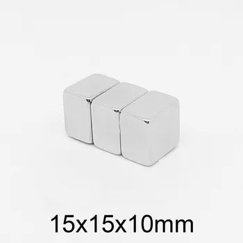 2PCS 15X15X10 mm Blok Iskanje Magnet Stanja N35 Pravokotne Stalno Močnim Neodymium Magneti 15*15*10 15x15x10mm