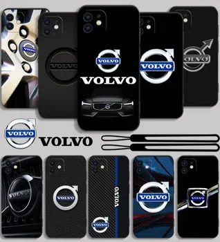 Luksuzni Varnostnega Avtomobila V-Volvo Primeru Telefon Za Samsung Galaxy S22 S23 S20 S21 Ultra FE S10 4G S9 S10E Opomba 20 10 9 Plus Z Vrvica za opaljivanje tega
