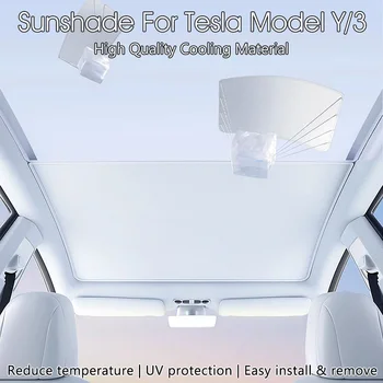 Za Tesla Model 3 Y 2021-2023 Novo Nadgradnjo Ice Krpo Sponke Sonce Odtenki Steklena Streha Dežnik Spredaj Zadaj Sunroof Strešno Okno
