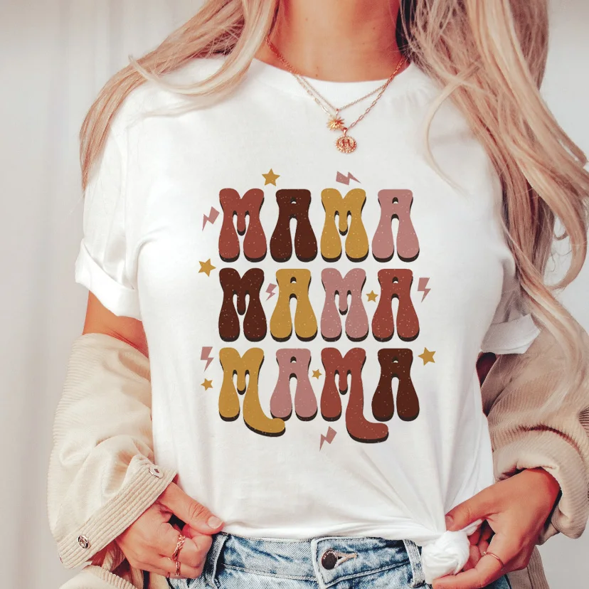 Ženske Grafični Veseli Čas Lepo Risanke, Mama Mama Mama Fant Sin Počitnice Lady Vrhovi Oblačila Tees Tiskanja Nositi Majice T-Shirt