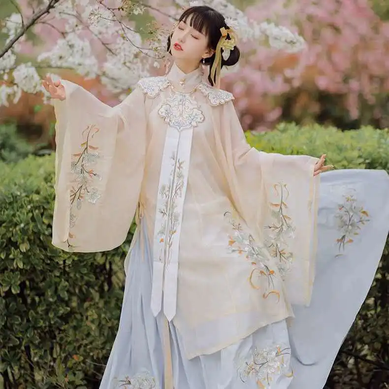 Ženske Jeseni in Pozimi Slog Han Obleko Izdelano V Ming Dinastija Kitajski Stil Oblačenja Tradicionalnih Hanfu Obleko za Ženske