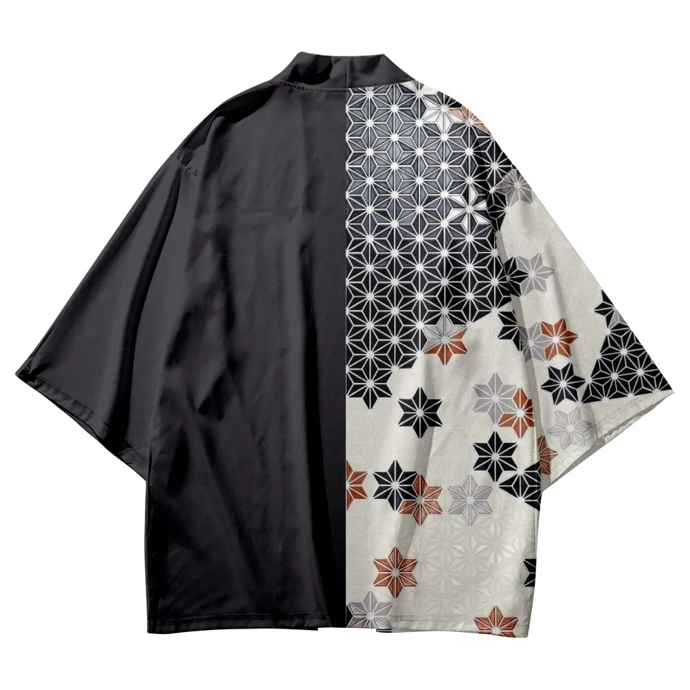 Ženske Moški Mozaik Tiskanja Kimono Jopico Yukata Haori Suknjič Kimono In Hlače Cosplay Kostum Plašč Tradicionalna Oblačila
