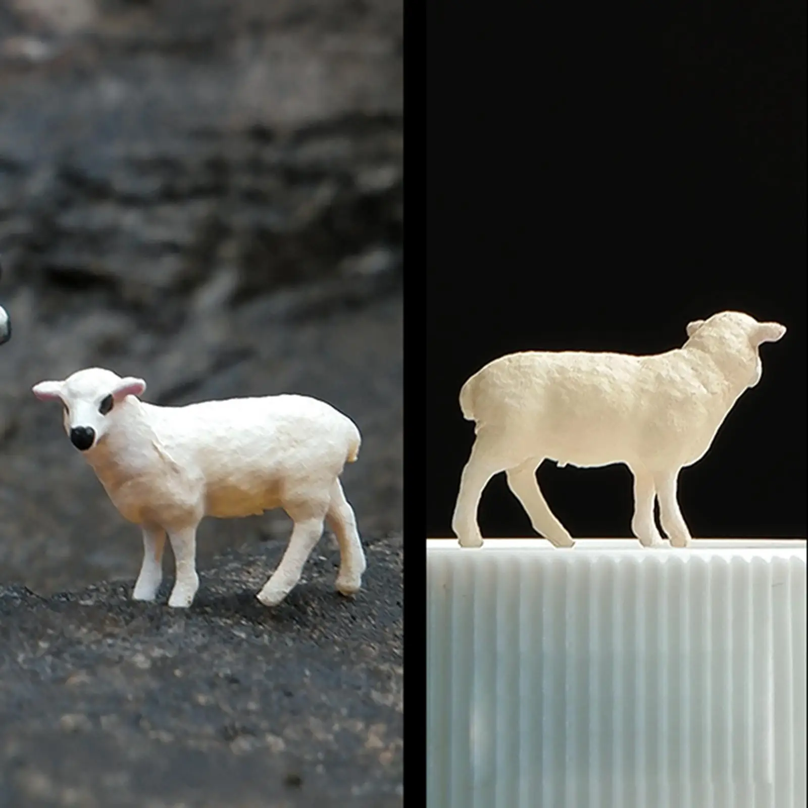Živalskih Figur Mini Jagnje Slika 1/64 Ročno Poslikane Igrača Živali Številke DIY Projekte Mikro Landscape Fotografijo Rekviziti Namizni Okrasek
